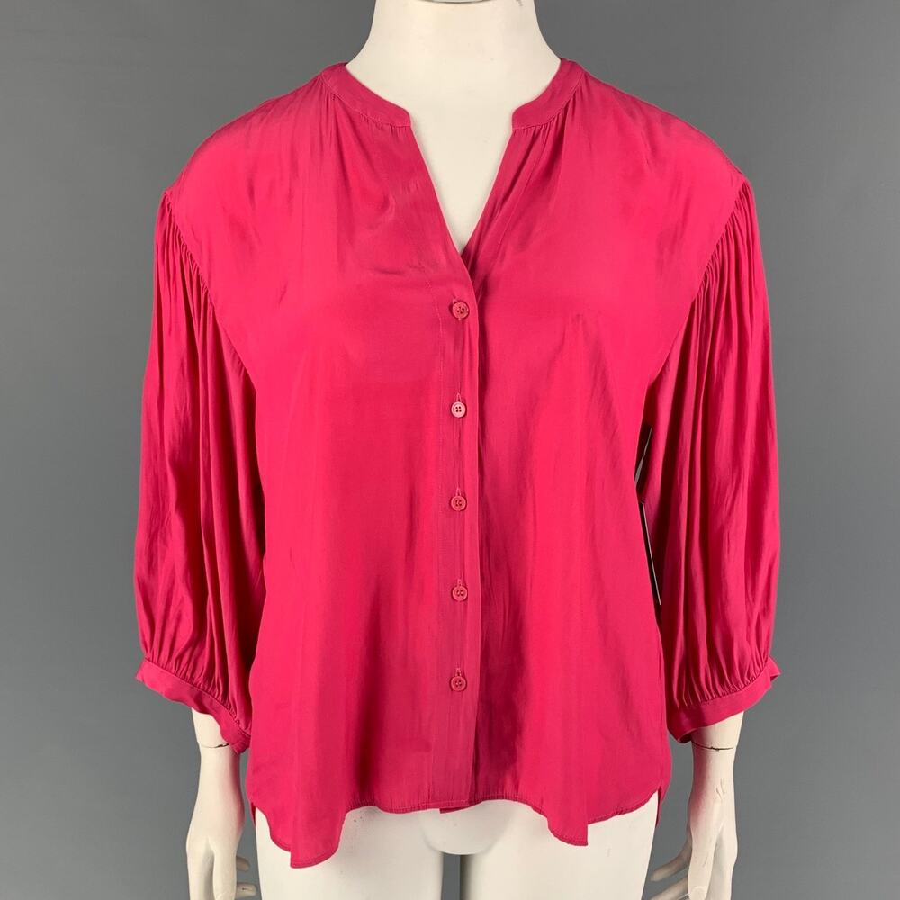 GERARD DAREL Size 14 Fuchsia Polyester Casual Top